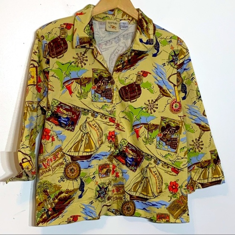 EUC Sportelle Shirt‎ Jacket South Pacific Motif